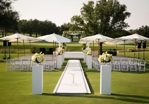 Umbrella-hire-used-during-ceremony.