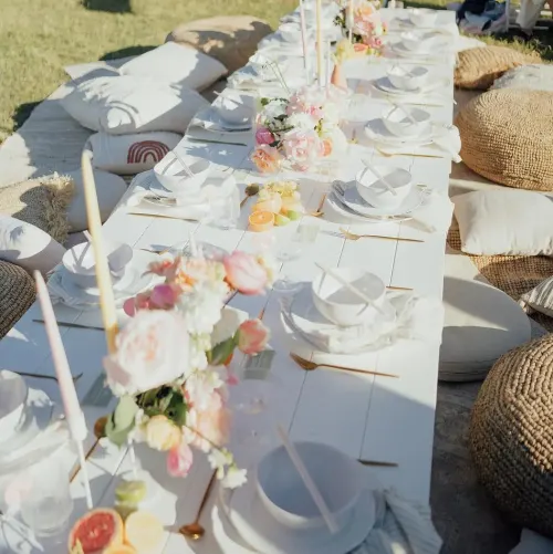 White Picnic Tables