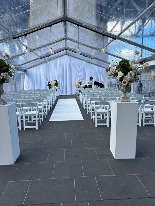 White Plinths Hired for an Event