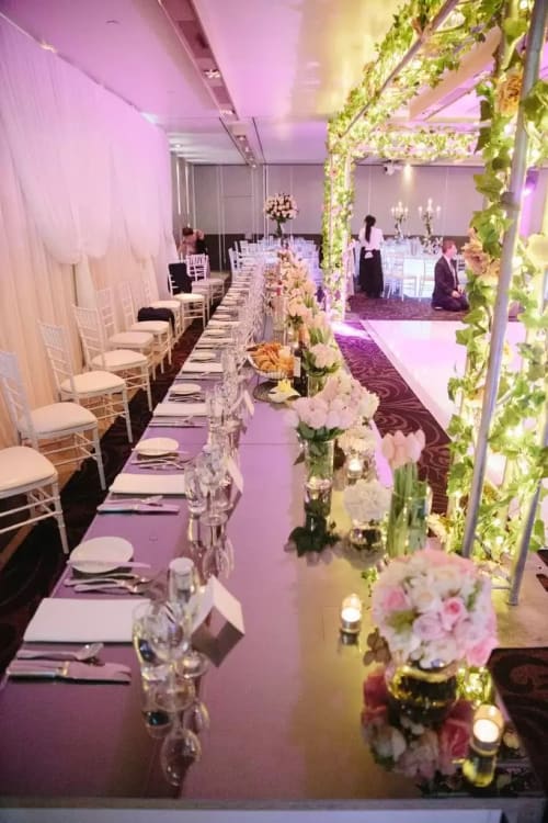 White Tiffany chairs ready for a wedding