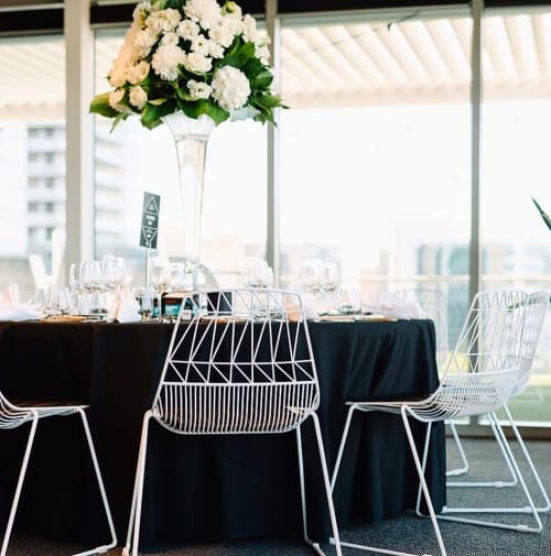 Simple and stylish white wire chairs