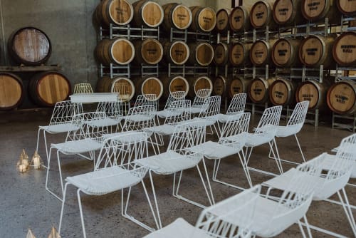 White wire chairs