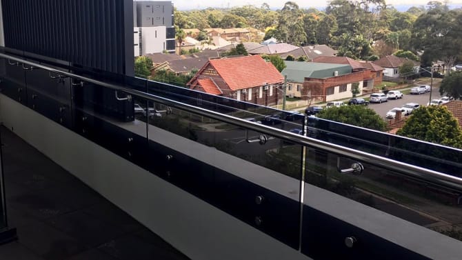 Toughened supply only glass used for residential apartment block balustrades