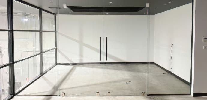 Beautiful glass sliding doors for a new office fit out