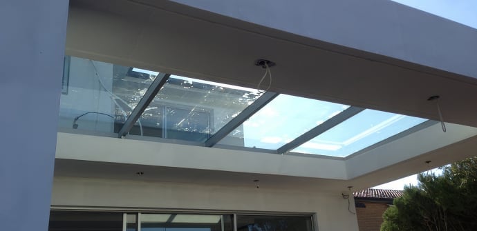 A new glass roof on a residential property in Sydney installed by Palmers Glass