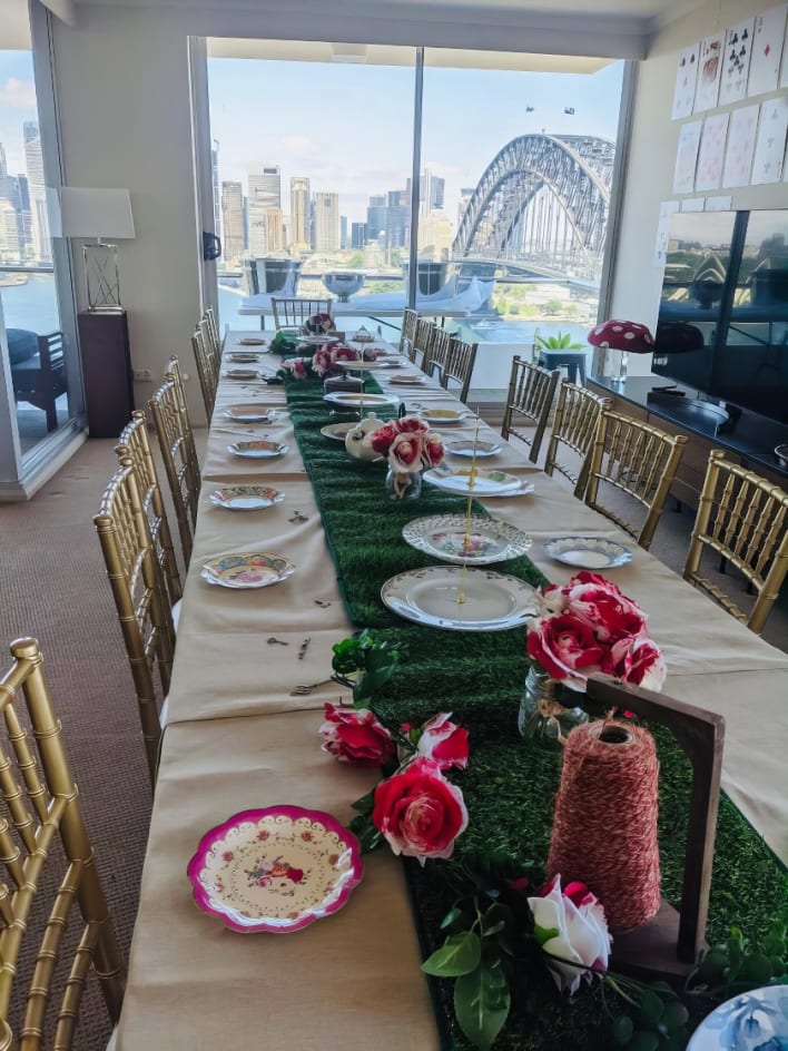 Gold Tiffany Chairs for a function at Sydney harbour