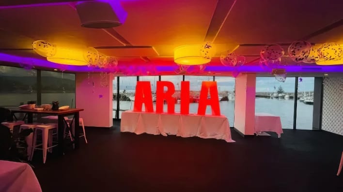 Glow letters hired at Parramatta