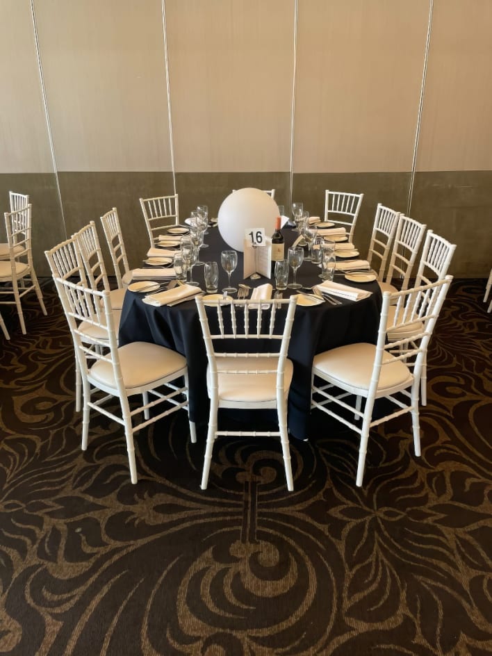 Tiffany Chairs around a table