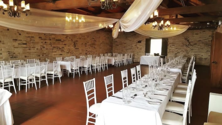 White Tiffany chairs hired for a wedding