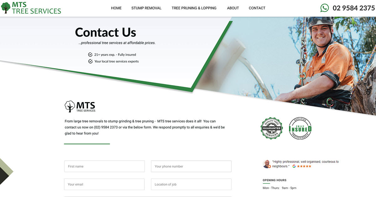 Contact MTS Tree Services