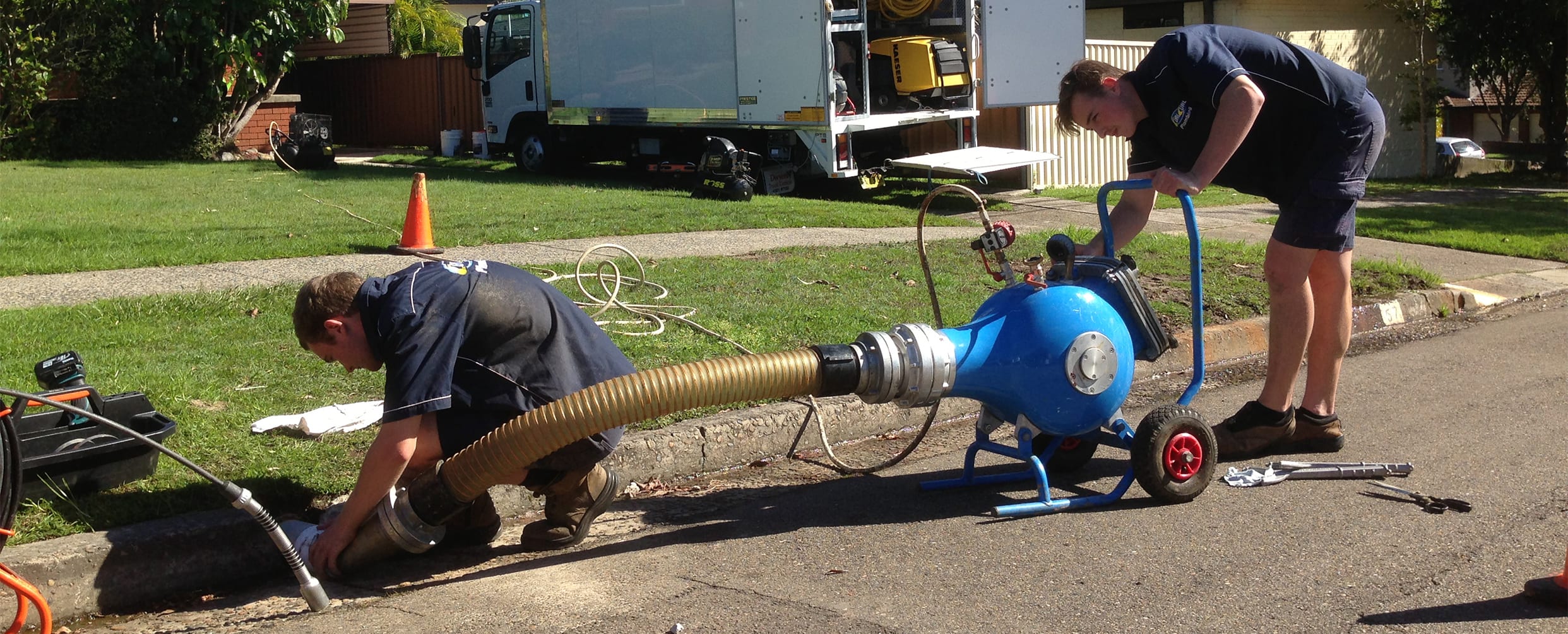 Initial clearing of a dream before pipe relining can commence