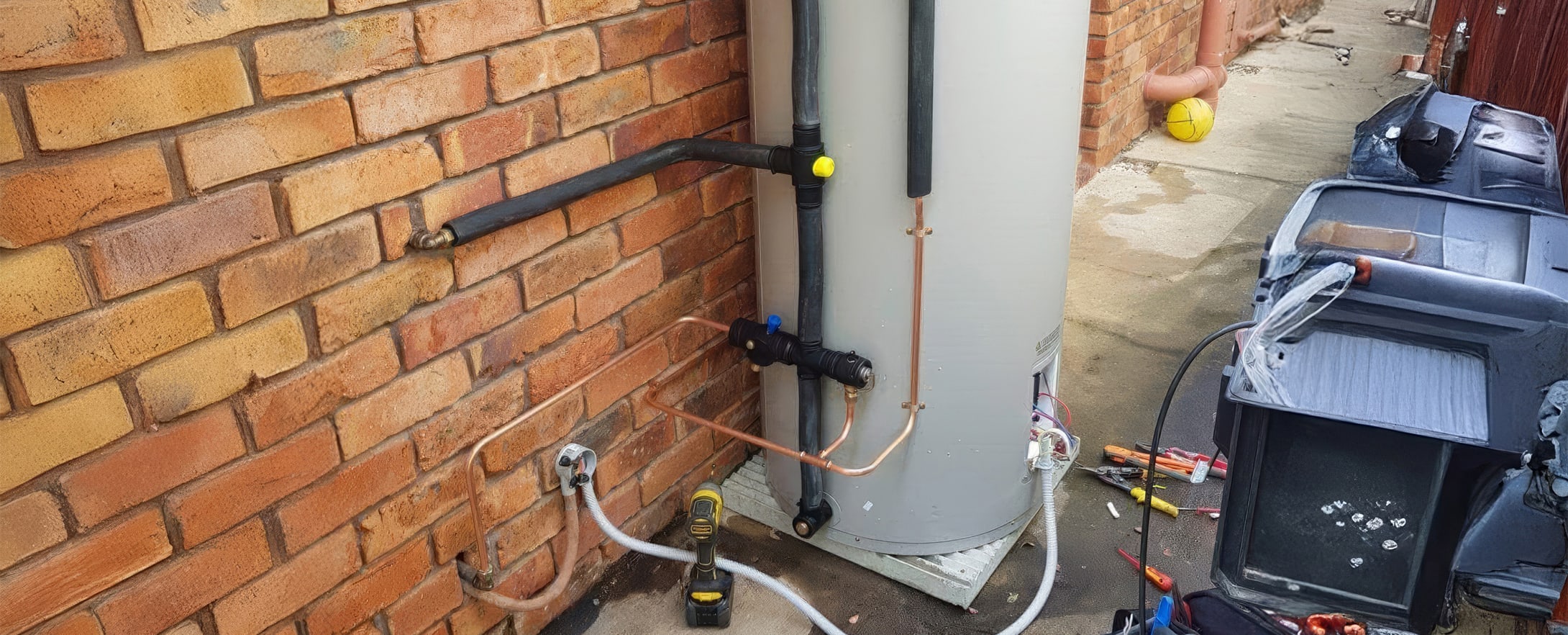 A new electric hot water system installation