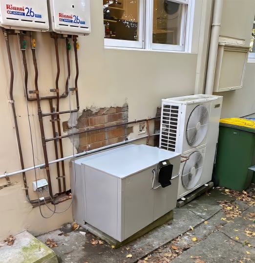 A new gas heating service installation
