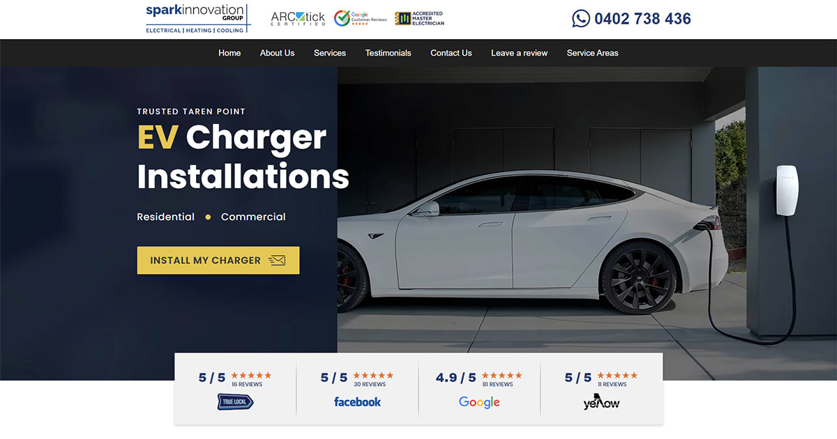 EV Charger Installation Service Taren Point 100 GTD!