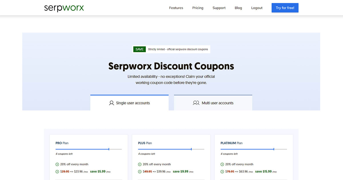 Pro plan coupons online