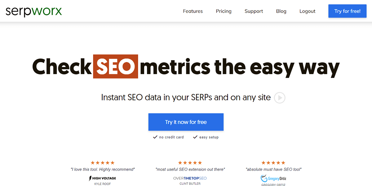 SerpWorx Your SEO Metrics made Easy