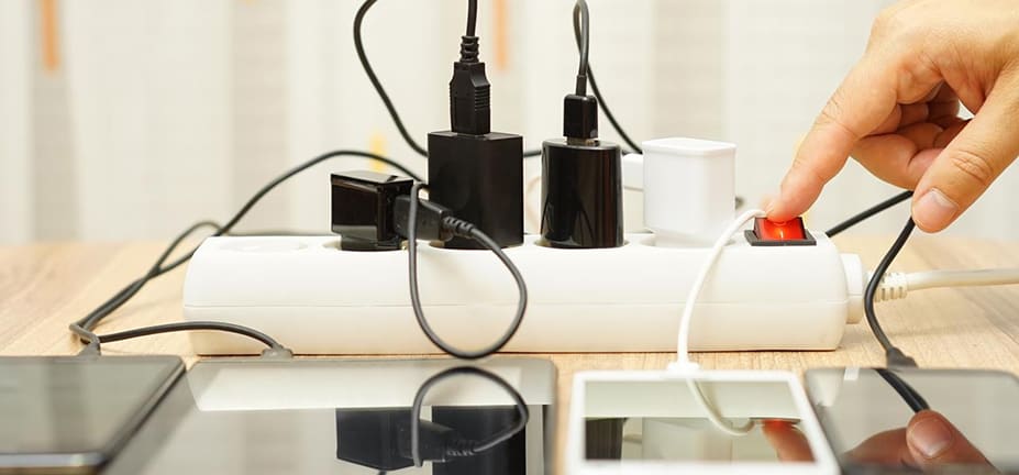 Wasting electricity concept