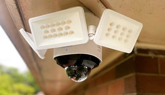 A residential security camera installation