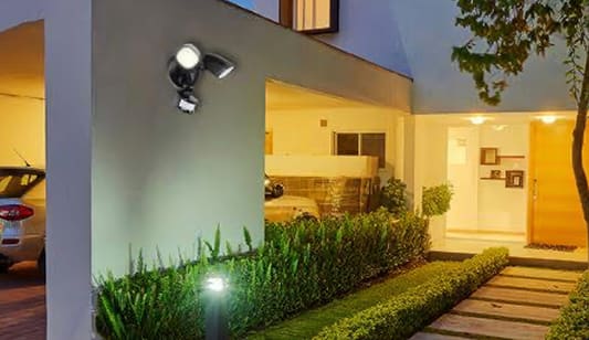 Residential outdoor security lighting installation