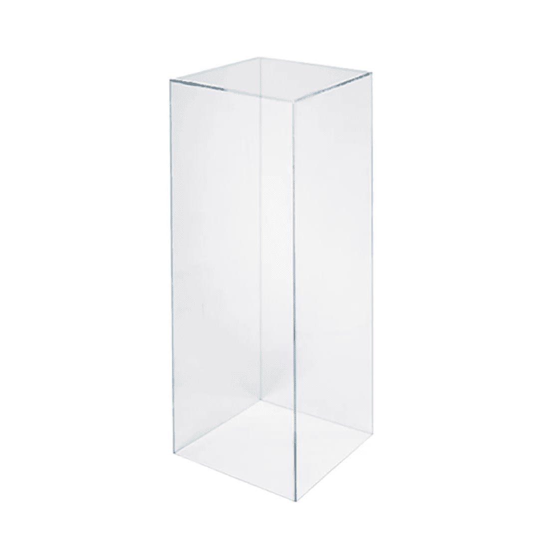 Clear Square Acrylic Plinth Hire - Large