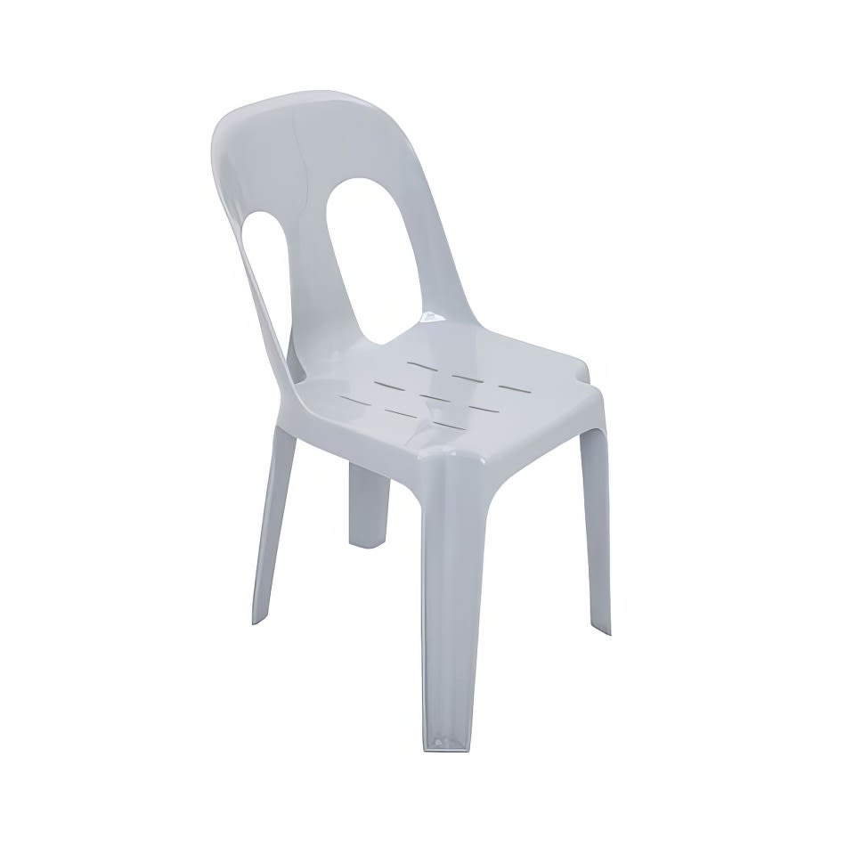 White Plastic Stackable Chair