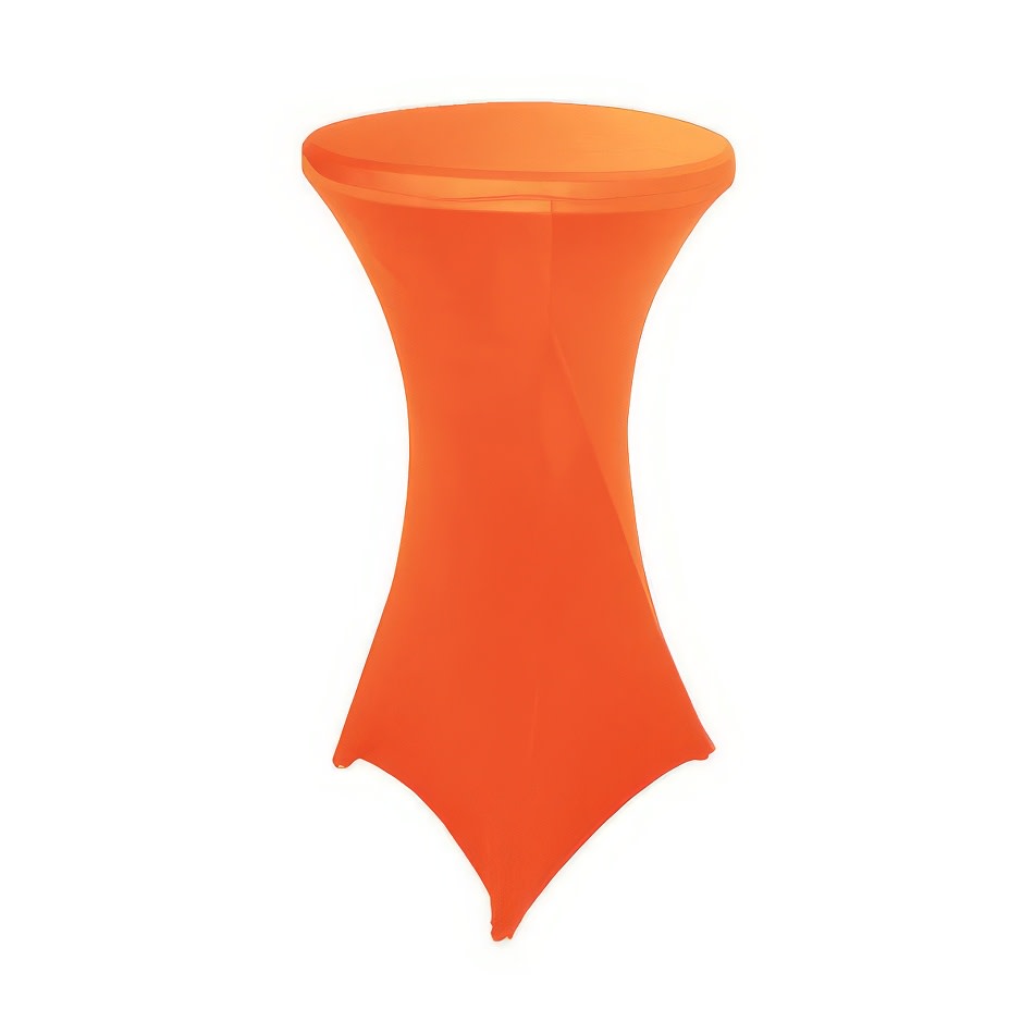 Orange lycra sock hire- cover cocktail tables