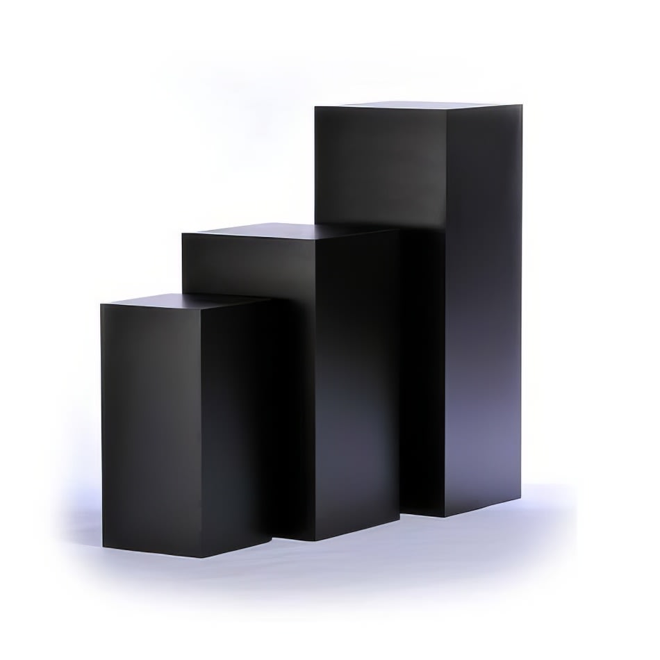 Black Square Plinths Hire - Set Of 3