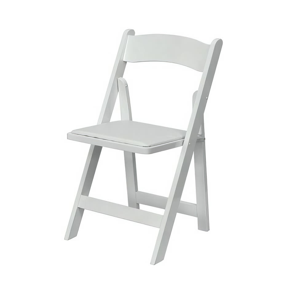 White Padded Folding Chair Hire (Gladiator Chair)