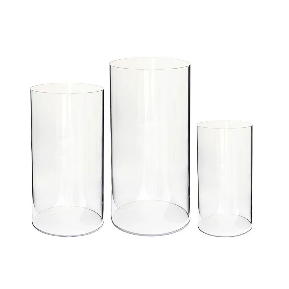 Clear Acrylic Round Plinth Hire - Set Of 3