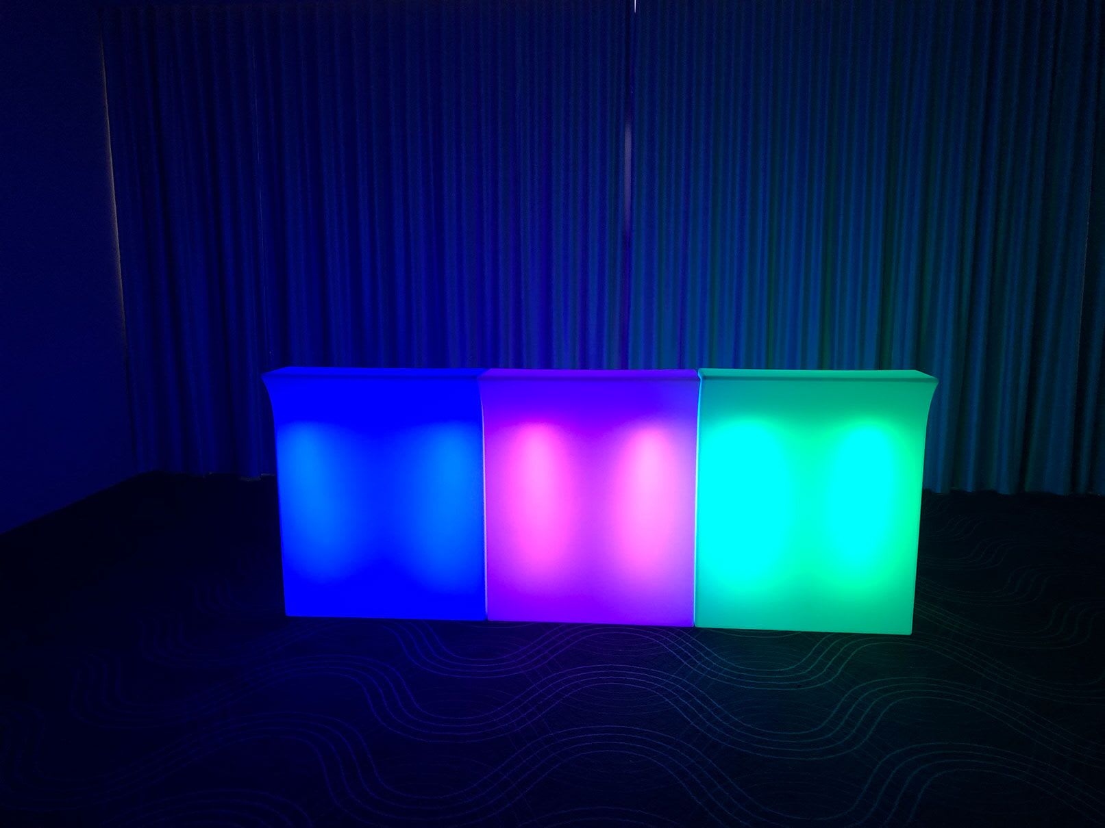 A vibrant glow bar adds a burst of color to any room.