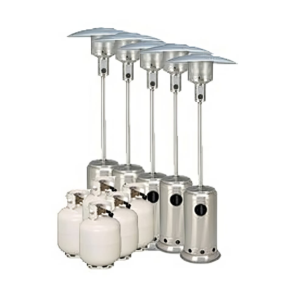 Pkg 5 - 5 X Mushroom Heater w/ Gas Bottles