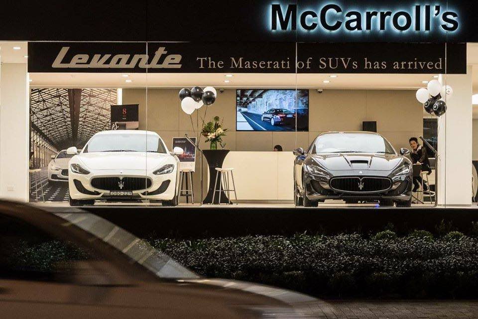 Our Lycra Socks being used in a Maserati dealership