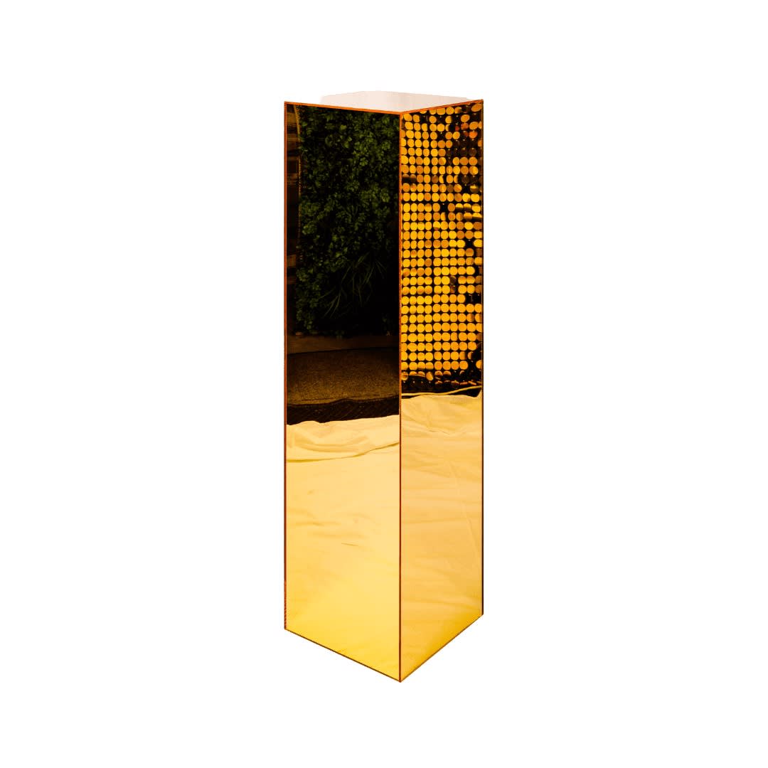 Gold Mirror Plinth Hire