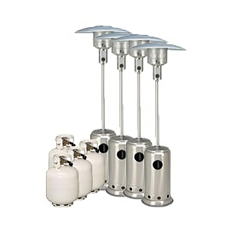 Pkg 4 - 4 X Mushroom Heater w/ Gas Bottles