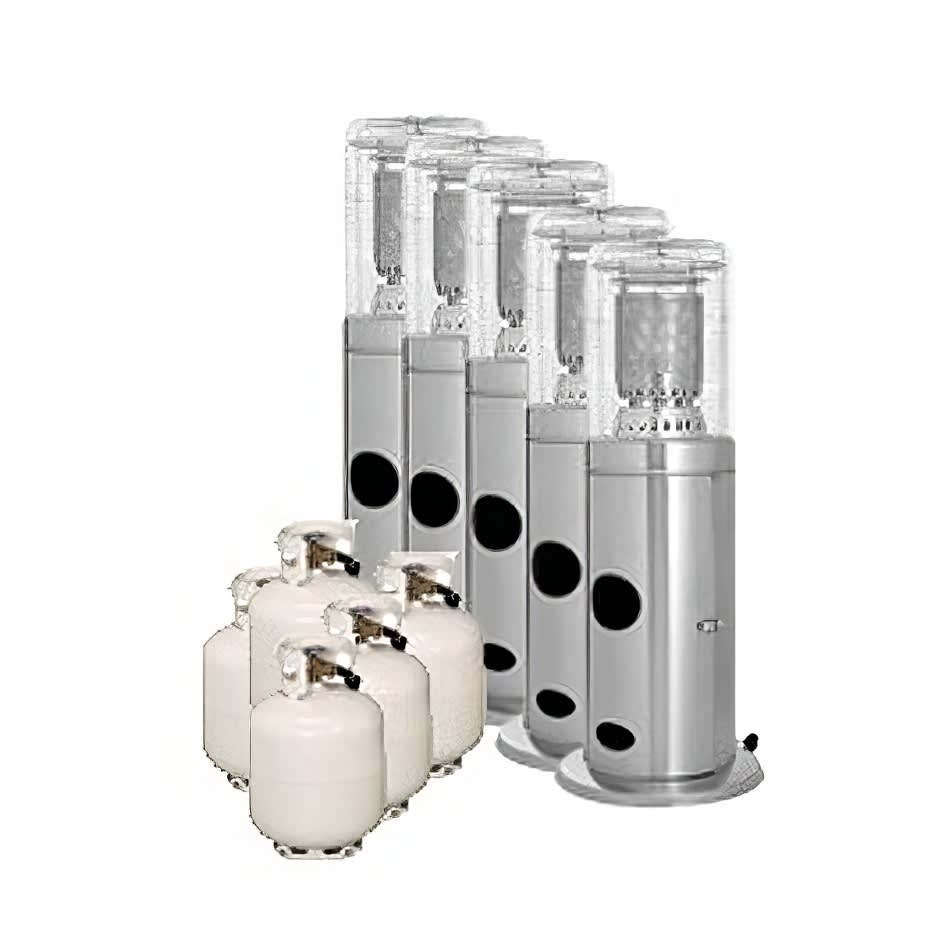 Pkg 5 - 5 x Area Heater Hire w/ Gas Bottles