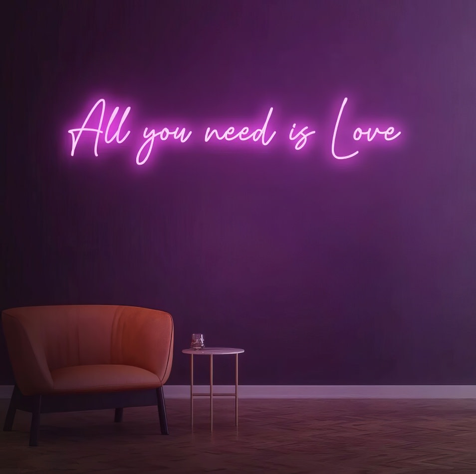 Neon Sign Hire: All you need is love, and this neon sign delivers the message with bold and vibrant illumination. Perfect for adding a touch of romance or a statement piece to any space.