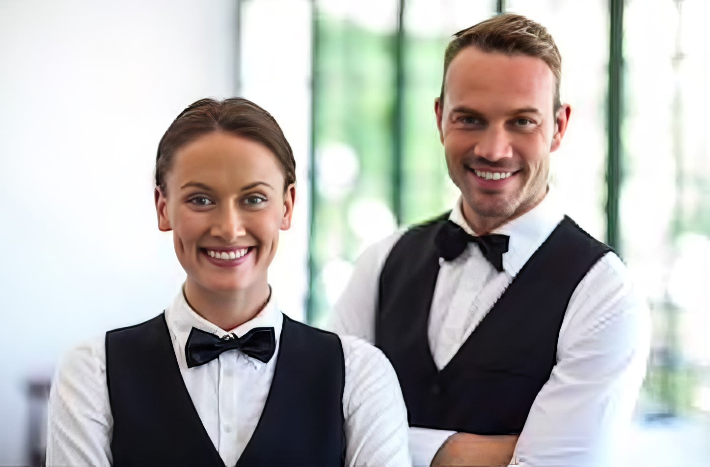 Two waitresses posing for a photo.