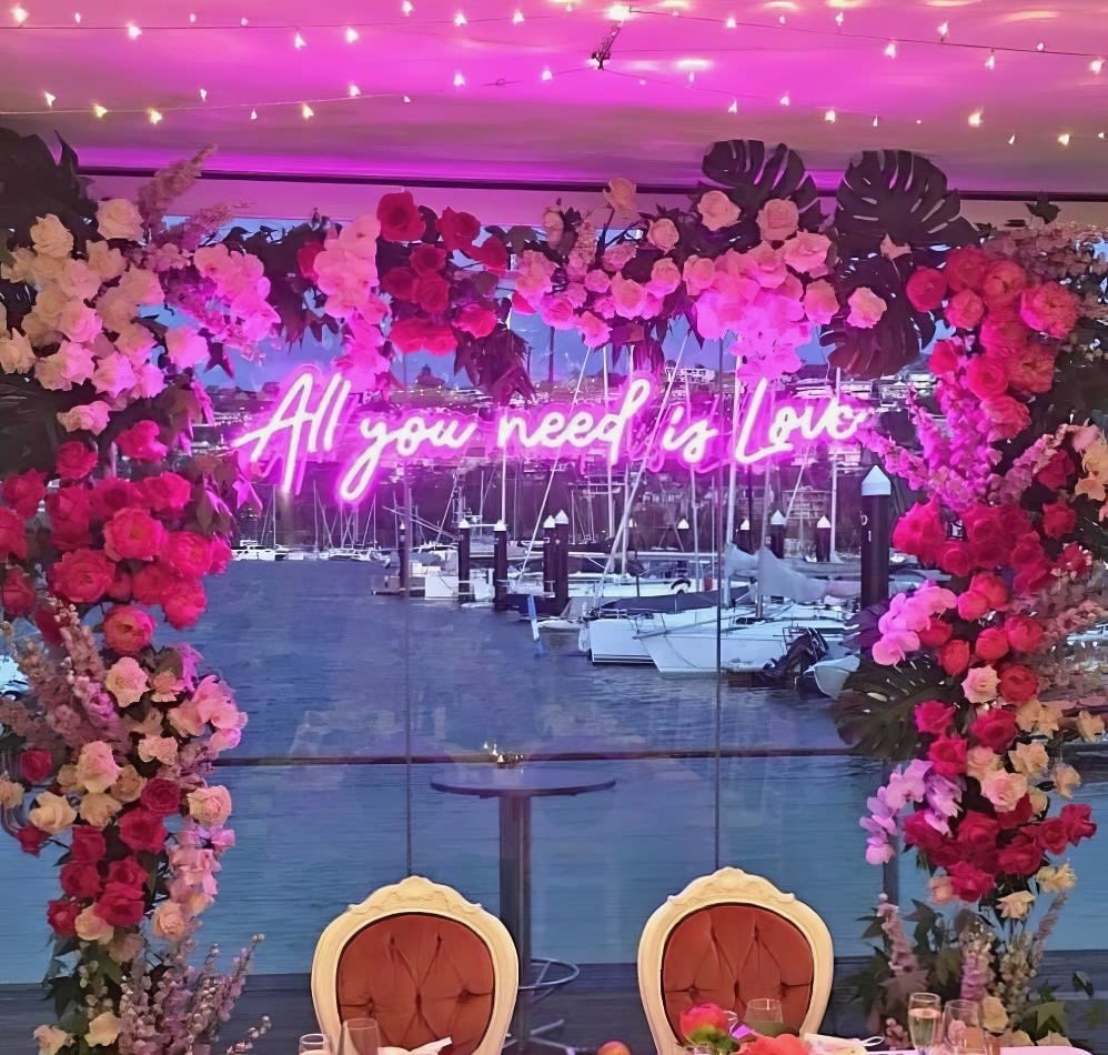 Neon Sign Hire: All You Need Is Love.