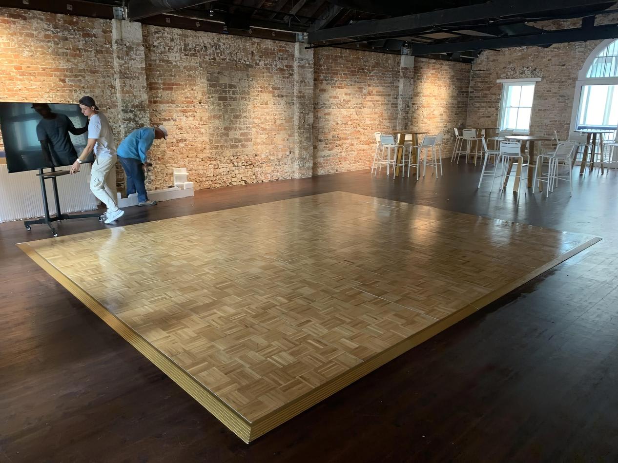 Parquetry dance floor