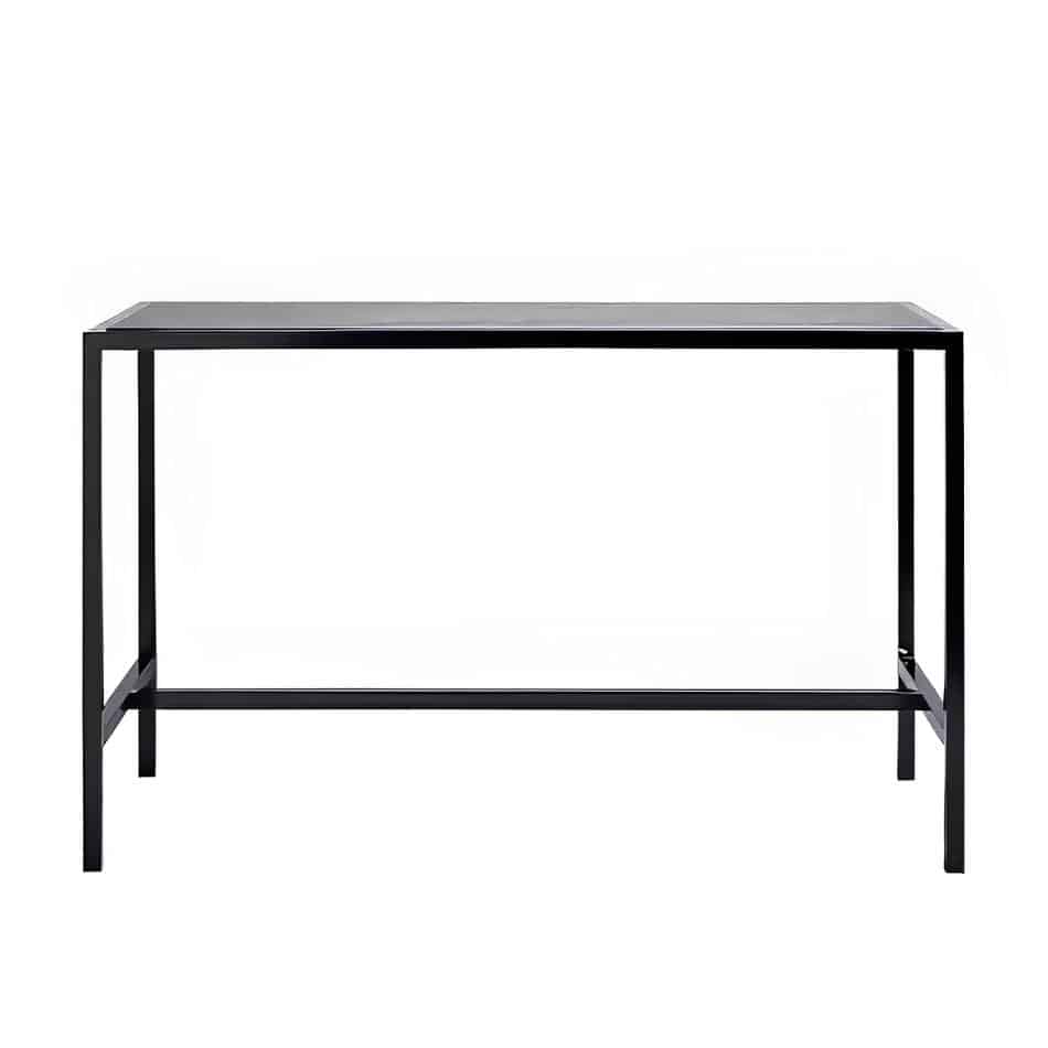 Black Rectangular Tapas Table Hire w/ Black Top