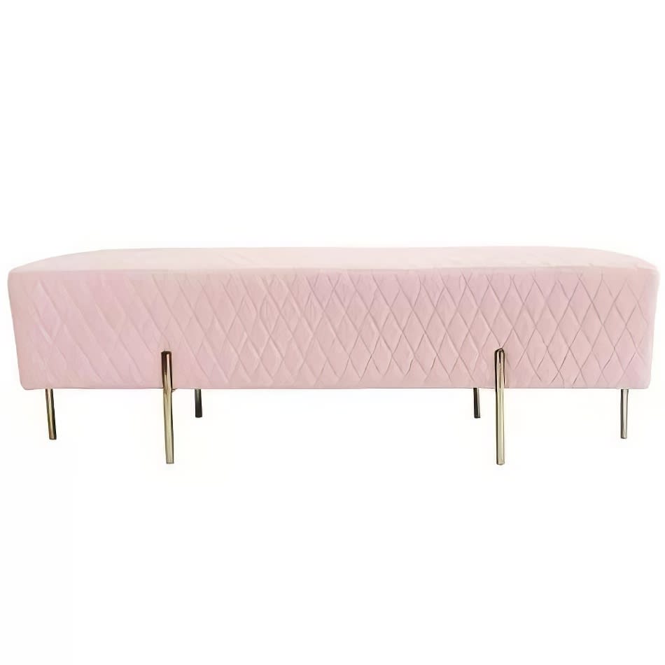 Pink Velvet Ottoman Bench Hire