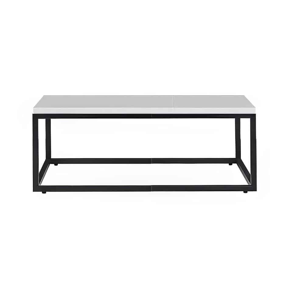 Black Rectangular Coffee Table Hire w/ White Top