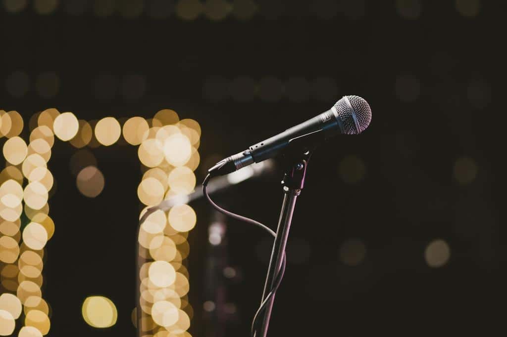 A microphone being hired for an event