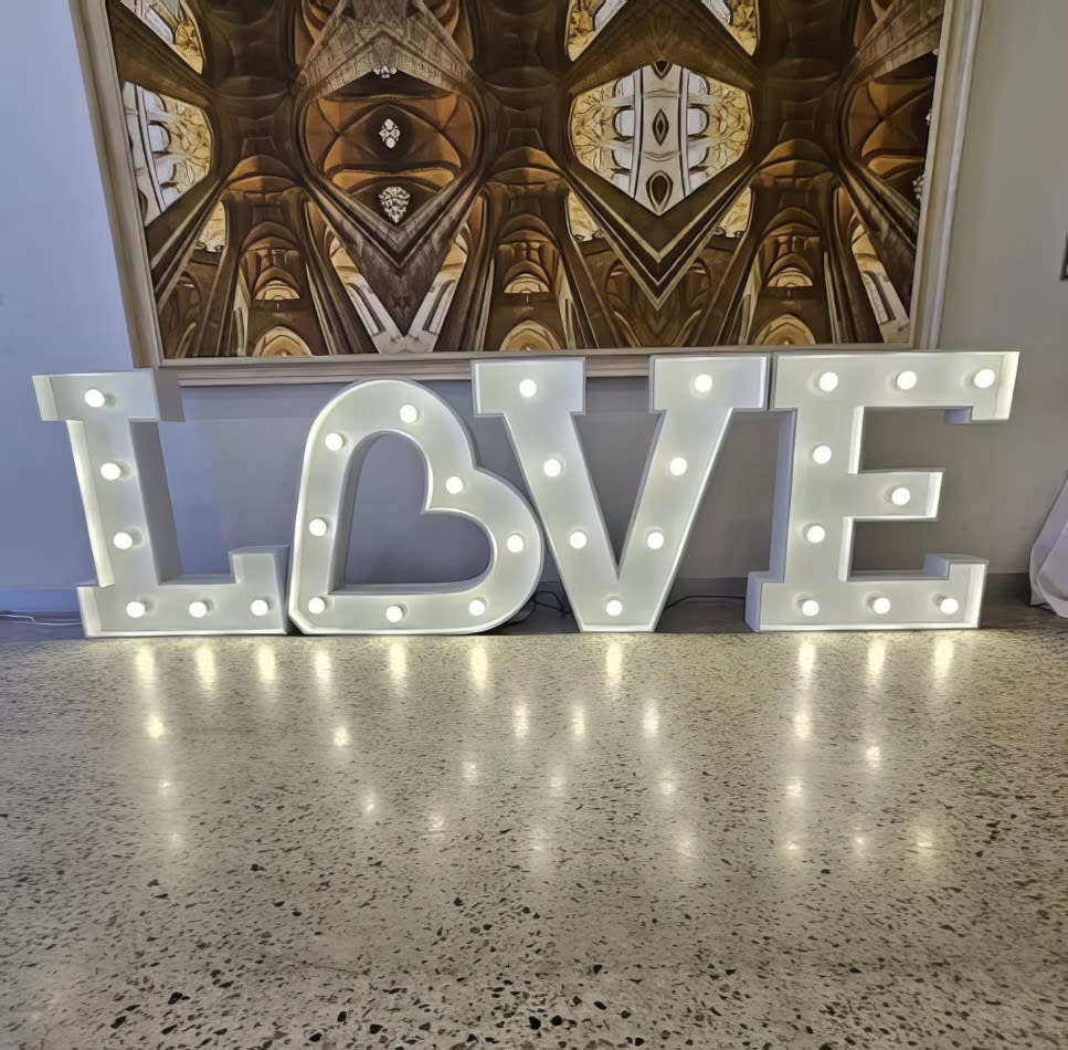 Light Up "Love" Letter Hire