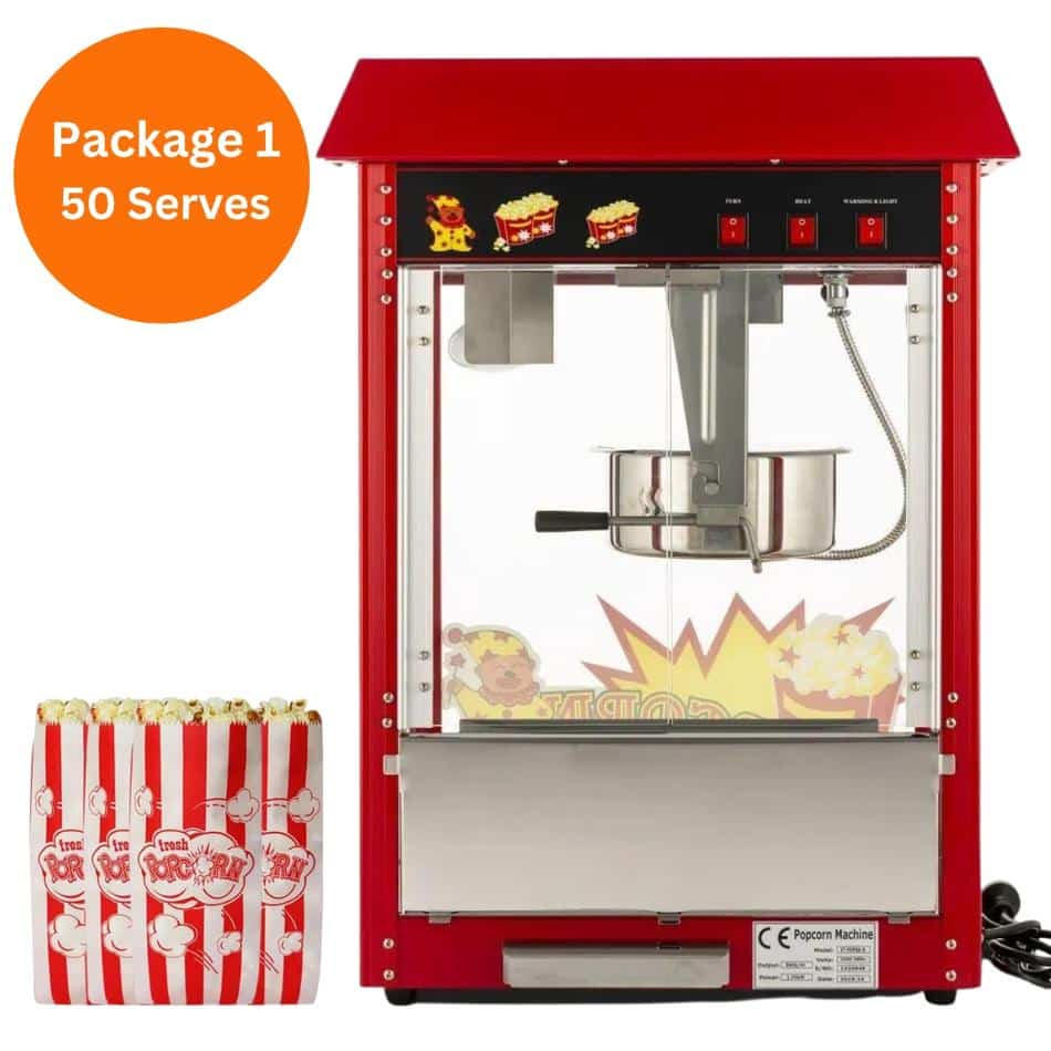 Popcorn Machine Hire - Package 1 (50 Serves)