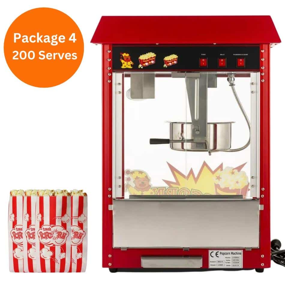 Popcorn Machine Hire - Package 4 (200 Serves)