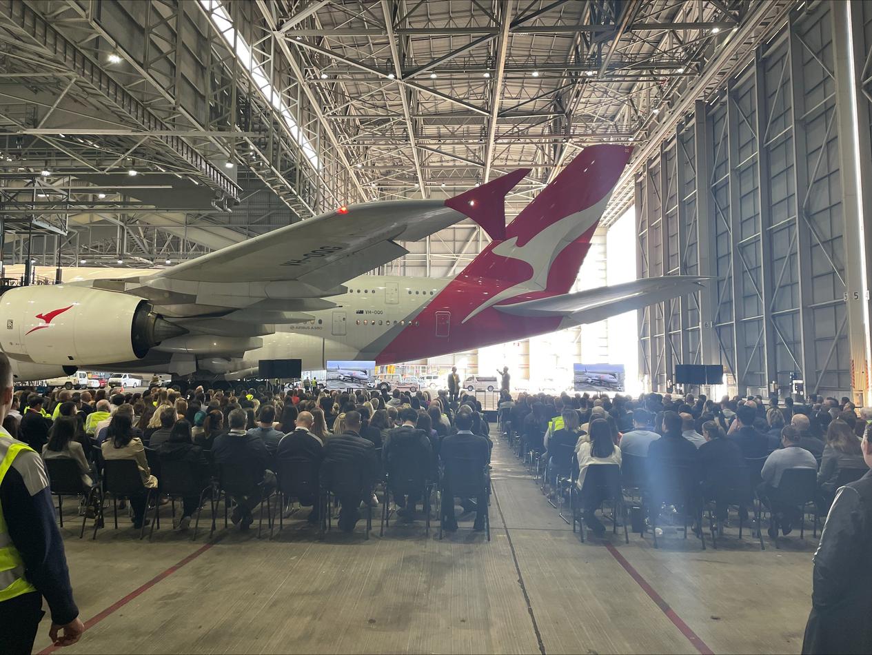 Qantas announces qantas 777-300 for conference attendees.