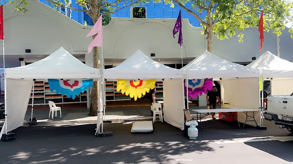 Some pop-up marquees hired for an event