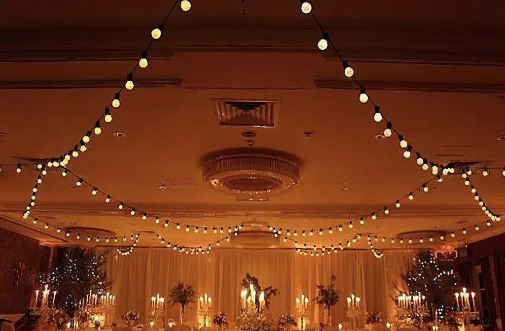 A beautiful example of Festoon lighting