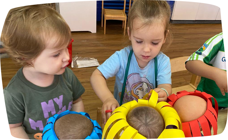 Children being educated while playing